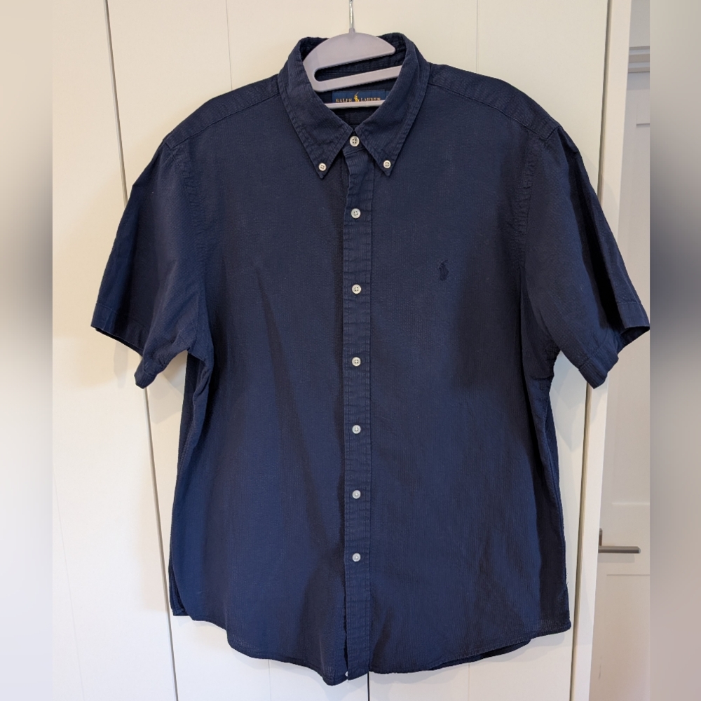 Polo Ralph Lauren Seersucker Shirt Men's L EUC
